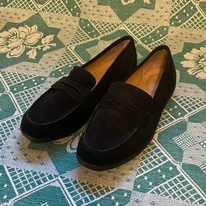 Lands' End Black Suede Women's Loafers
